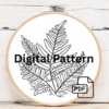 close-up-cross-stitched-picture-fern-leaf