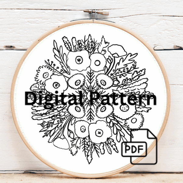 close-up-cross-stitched-picture-flower-arrangement