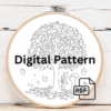 close-up-cross-stitched-picture-fox-tree