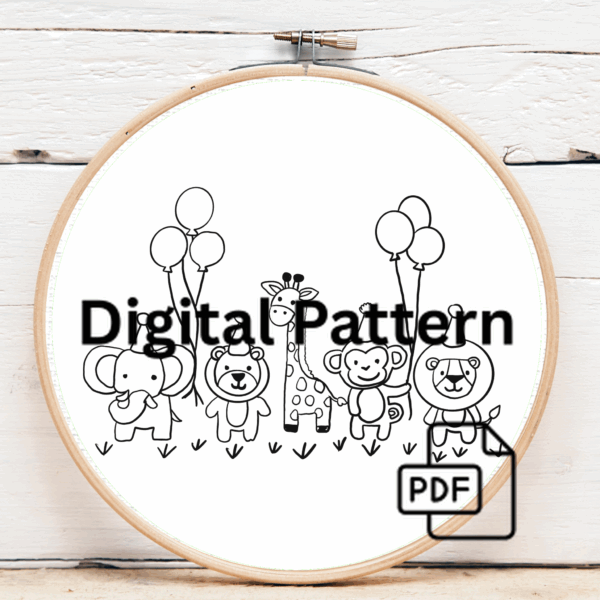 close-up-cross-stitched-picture-group-animals